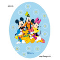 Mickey Mouse & Co printet strygelap oval 11x8 cm