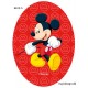 Mickey Mouse printet strygelap oval Disney mærke 11x8 cm