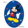 Mickey Mouse printet strygelap oval Disney mærke  11x8 cm