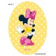 Minnie printet strygelap oval Disney mærke 11x8 cm