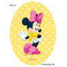 Minnie printet strygelap oval  Disney mærke 11x8 cm