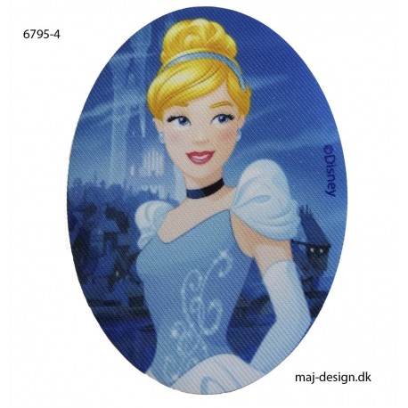 Askepot Disney Prinsess printet strygelap oval 11x8 cm