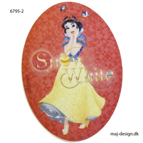 Snehvide Disney prinsesse printet strygelap oval 11x8 cm