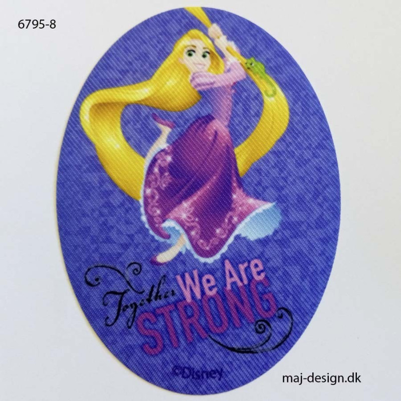 Rapunzel Disney prinsesse printet strygelap oval 11x8 cm