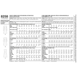 Kjole i baner AmazingFit også plusmode Simplicity snitmønster 8258