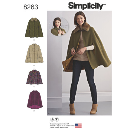 Kappe Simplicity snitmønster 8263