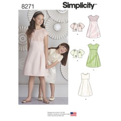 Pigekjole og kort jakke Simplicity snitmønster 8271