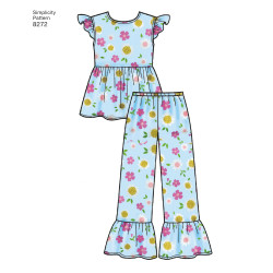 Natkjole og pyjamas til piger Simplicity snitmønster 8272