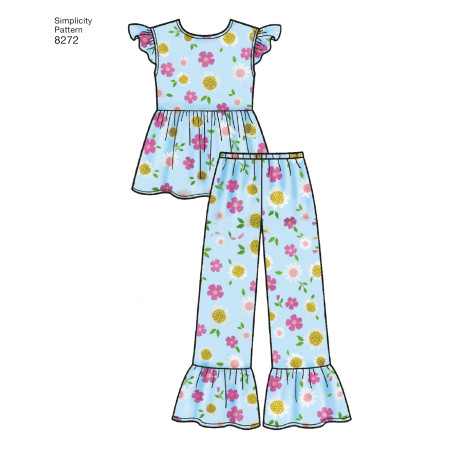 Natkjole og pyjamas til piger Simplicity snitmønster 8272