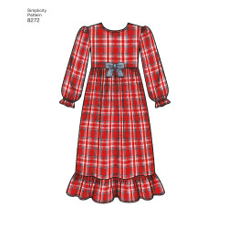 Natkjole og pyjamas til piger Simplicity snitmønster 8272