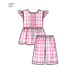 Natkjole og pyjamas til piger Simplicity snitmønster 8272