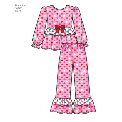 Natkjole og pyjamas til piger Simplicity snitmønster 8272