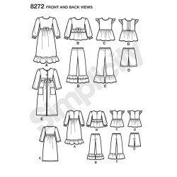 Natkjole og pyjamas til piger Simplicity snitmønster 8272
