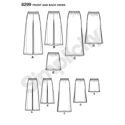Bukser og nederdel  m/slids Simplicity snitmønster 8299 easy