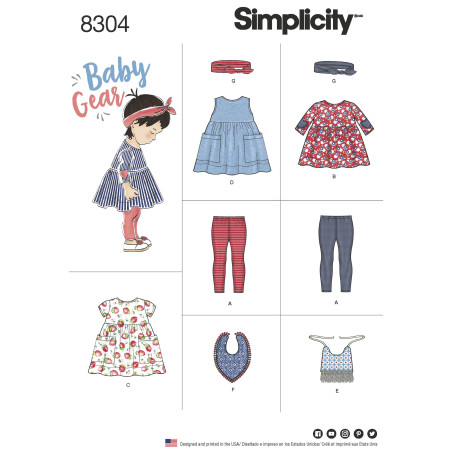 Babytøj  Pigetøj snitmønster 8304 simplicity