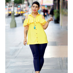 Sommerkjole og bluse m/åben skulder MimiGstyle  også plusmode snitmønster 8341 Simplicity