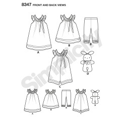 Børnetøj  kjole,leggings og kanin  snitmønster 8347 Simplicity