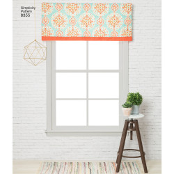 Gardinkappe og side gardiner snitmønster 8355 Simplicity