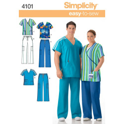 Kittel og bukser Scrubs Herre/dame snitmønster easy Simplicity4101