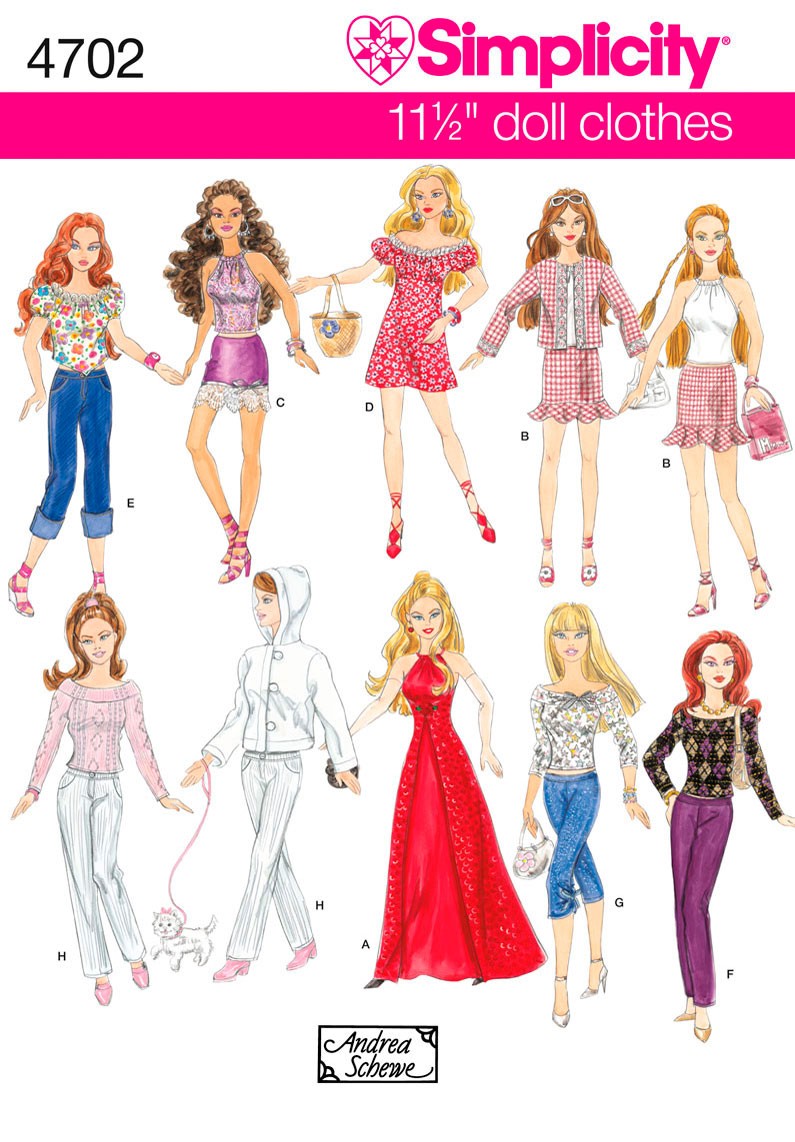 Godkendelse heldig Bopæl Tøj til Barbie dukke snitmønster