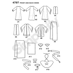 Kostume, engel, hyrde, børn snitmønster 4797