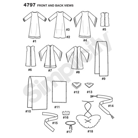 Kostume, engel, hyrde, børn snitmønster 4797