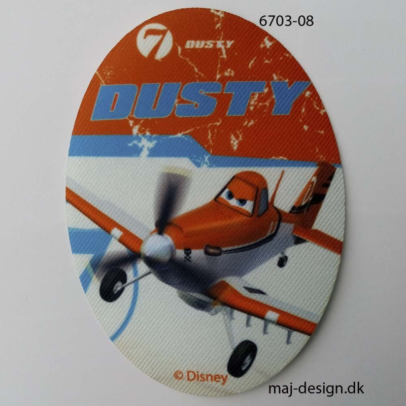 Dusty Mark Flyver printet strygelapper 11x8 cm