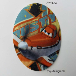Dusty Mark Flyver printet strygelapper 11x8 cm