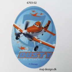 Dusty Mark Flyver printet strygelapper 11x8 cm