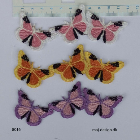 Sommerfugle strygemærke 12x4,5 cm