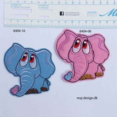 Elefant strygemærke 7,5x8 cm