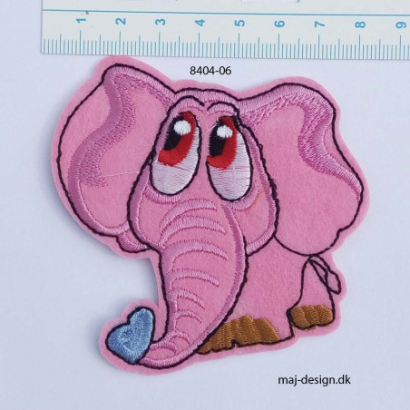 Elefant strygemærke 7,5x8 cm