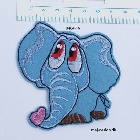 Elefant strygemærke 7,5x8 cm