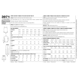 Pyjamas herre/dame også plusmode snitmønster easy 3971