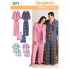 Pyjamas herre/dame også plusmode snitmønster easy 3971