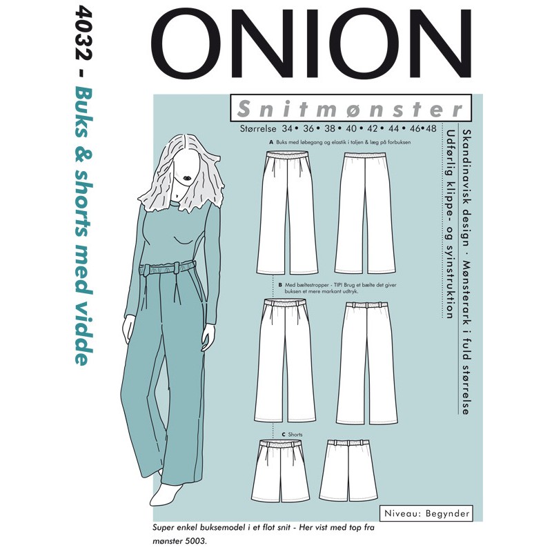Bukser og shorts Onion snitmønster