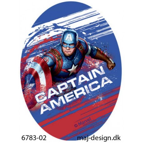 Captain America strygemærke ovalt 11 x 8 cm