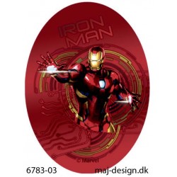 Iron Man strygemærke ovalt 11 x 8 cm