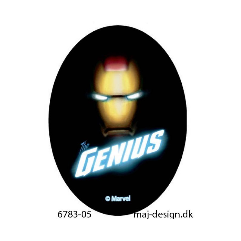 Genius printet strygemærke Genius printet strygemærke