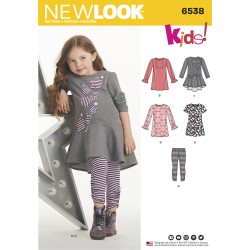 Kjole og leggings pigetøj New look snitmønster 6538