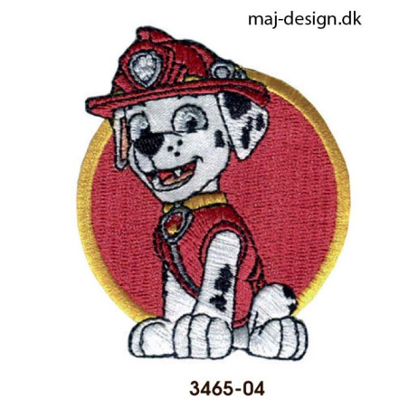Marshall Paw Patrol broderet strygemærke 6 x 7 cm