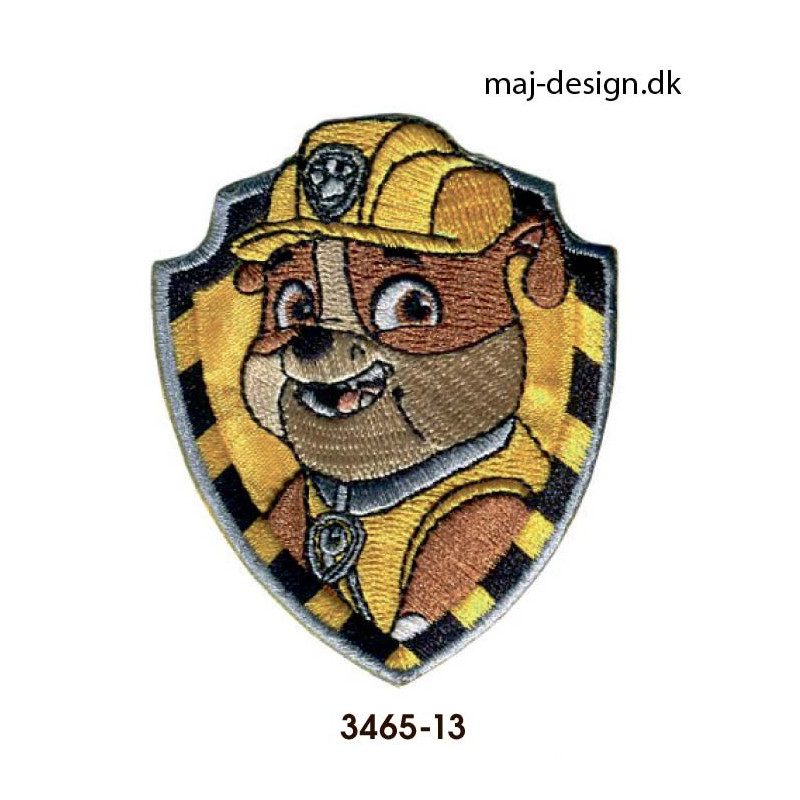 Rubble Paw Patrol broderet strygemærke 6 x 7 cm