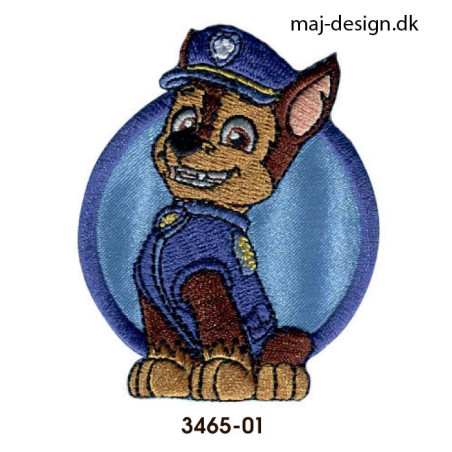 Chase Paw Patrol broderet strygemærke 5,5 x 7 cm