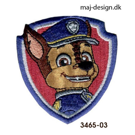Chase Paw Patrol broderet strygemærke 6 x 6,5 cm