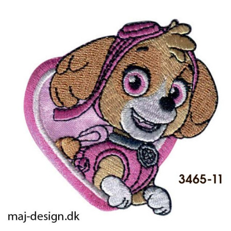 skye Paw Patrol broderet strygemærke 6,5 x 6,5 cm