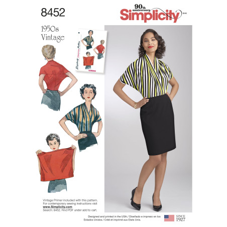 Vintage 1950ére Bluse simplicity snitmønster 8452