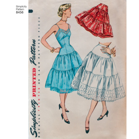 1950ére Underkjole og skørt simplicity snitmønster 8456
