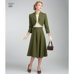 1940ére Vintage nederdel, bluse og jakke simplicity snitmønster 8462