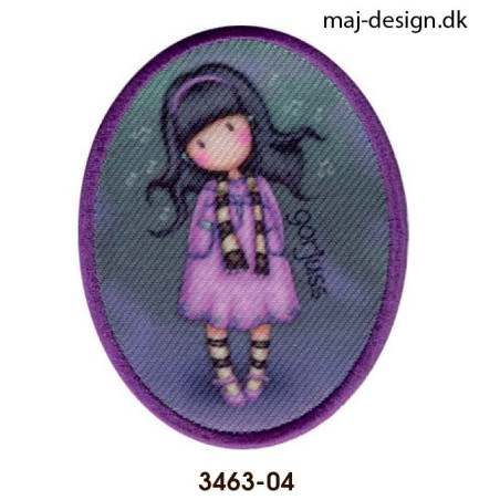 Santoro London Gorjuss printet med broderet ramme strygemærke