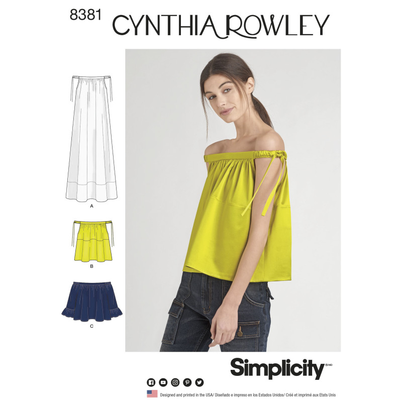 Kjole og top simplicity snitmønster 8381